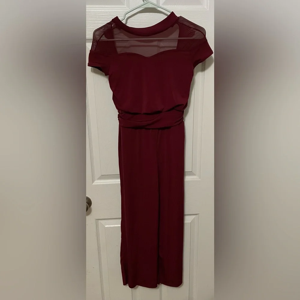 Weissman Burgundy Child Large Jumpsuit Contemporary Dance Costume